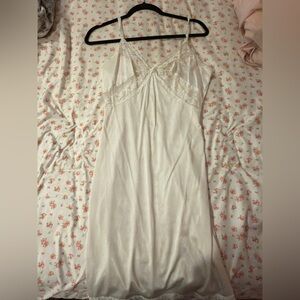 white lace slip dress